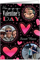 Niece Custom Photos Valentine XO Hearts card