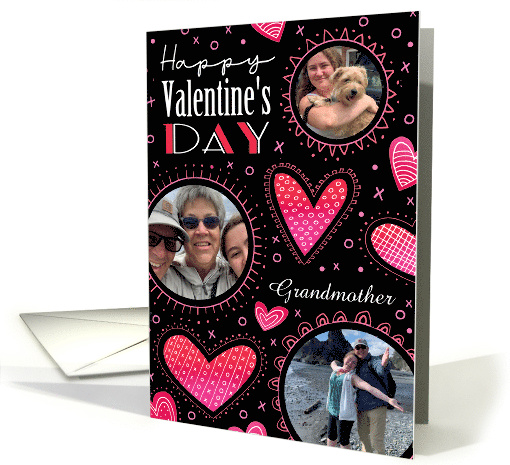 Grandmother Custom Photos Valentine XO Hearts card (1754778)