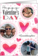 Granddaughter Custom Photos Valentine XO Hearts card