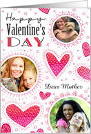 Dear Mother Custom Photos Valentine XO Hearts card