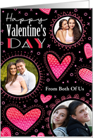 From Both Custom Photos Valentine XO Hearts card