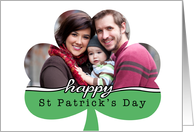 Custom Photo Happy St Patrick’s Day Shamrock card