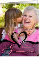 Granddaughter Custom Photo Calligraphic Heart Valentine card