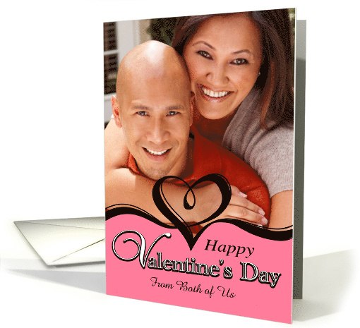 From Both Custom Photo Calligraphic Heart Valentine card (1755408)