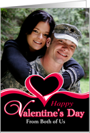 From Both Custom Photo Calligraphic Heart Valentine card