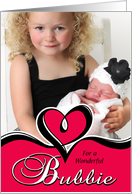 Bubbie Custom Photo Calligraphic Heart Valentine card