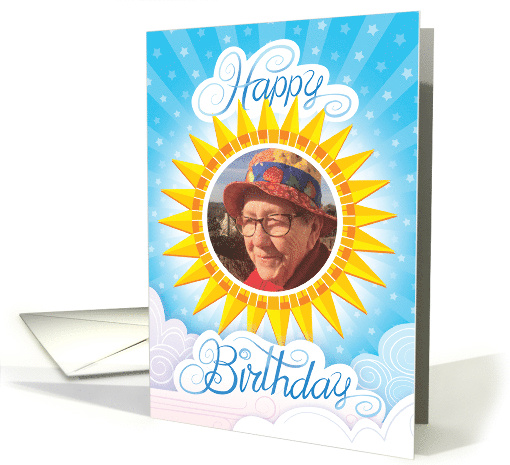 Custom Photo Happy Birthday Sunshine Clouds card (1755774)