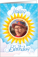 Custom Photo Happy Birthday Sunshine Clouds card