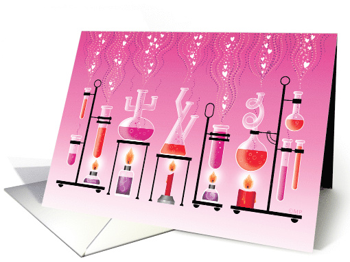 Chemistry Hearts Formula Pink Valentine's Day card (1756178)