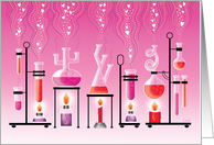 Chemistry Hearts Formula Pink Valentine’s Day card