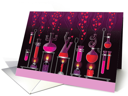 Chemistry Hearts Formula Pink Valentine's Day card (1756182)