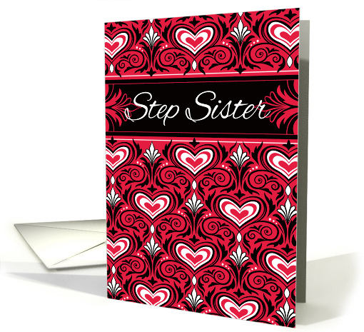 Step Sister Valentine Red Heart Brocade card (1756814)