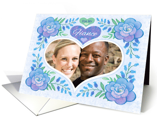 For My Fiance Custom Photo Happy Valentine's Day Blue... (1757464)