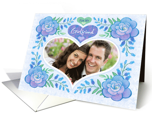 For My Girlfriend Custom Photo Valentine's Day Blue Roses... (1757476)