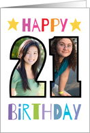 21st Birthday Age Custom Photo typography card