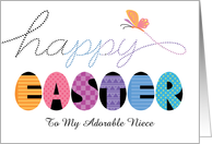 Niece Happy Easter Eggs Hand Lettered card