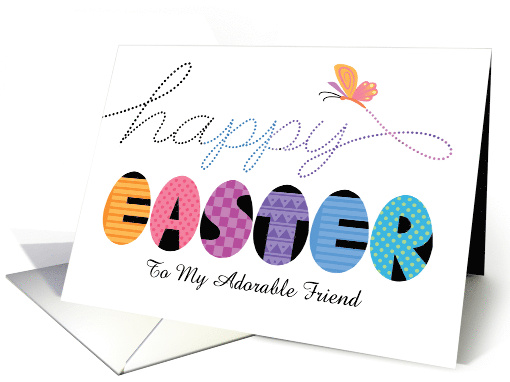 Friend Happy Easter Eggs Hand Lettered card (1763306)