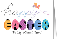 Friend Happy Easter Eggs Hand Lettered card