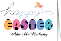 Custom Name Bethany Happy Easter Eggs Hand Lettered card