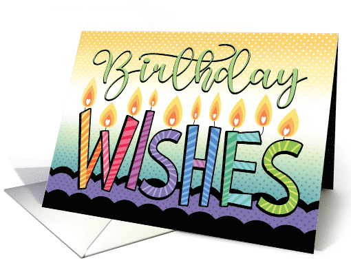 Birthday Wishes Rainbow Candles Purple Cake card (1763396)