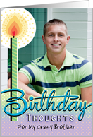 Brother Custom Photo Birthday Green Candle card