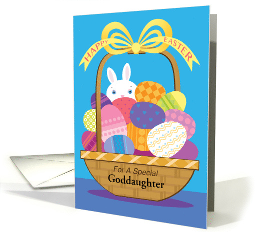 Goddaughter Happy Easter Bunny Basket of Eggs card (1763892)