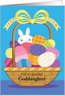 Goddaughter Happy Easter Bunny Basket of Eggs card