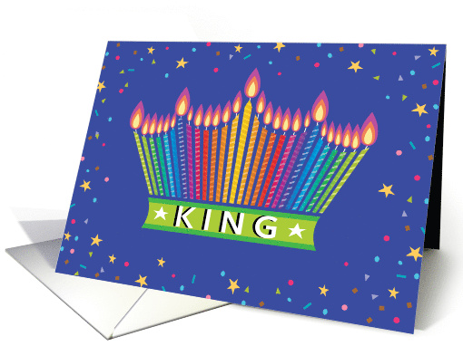 King Birthday Wishes Rainbow Candles Crown card (1764848)