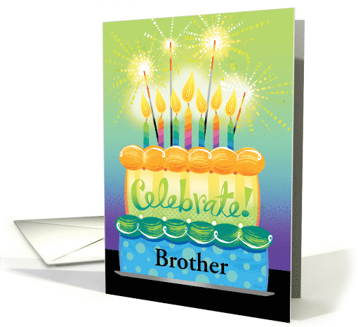 Brother Celebrate Sparkler Birthday Cake With Candles card (1766876)