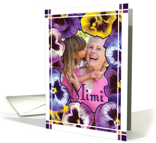 Mimi Photo Happy Mother's Day Pansy Border card (1767632)