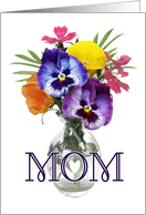 Mom from Both Custom Photo Happy Mother’s Day Pansy Border card