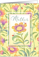 For Mother Happy Mother’s Day Yellow Flowers Lady bugs card