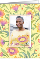Custom Photo Aunt Happy Mother’s Day Floral Asters lady Bugs card