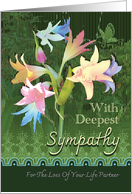 Loss Of Life Partner Sympathy Multicolor Day Lilies Butterfly card