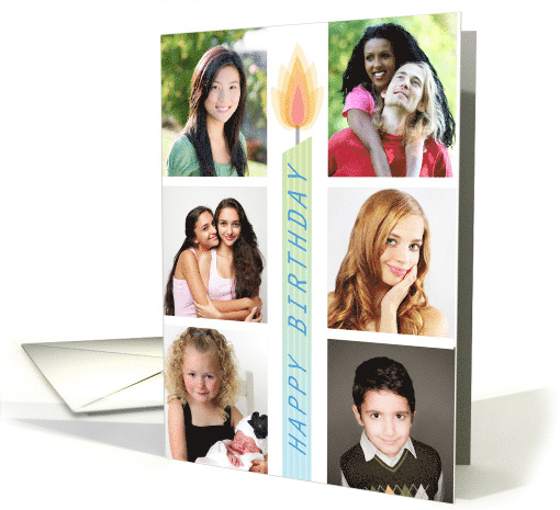 6 Custom Photos Birthday Candle card (1772496)