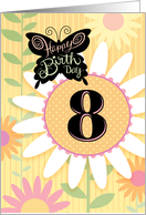 8th Birthday Butterfly With Daisies card