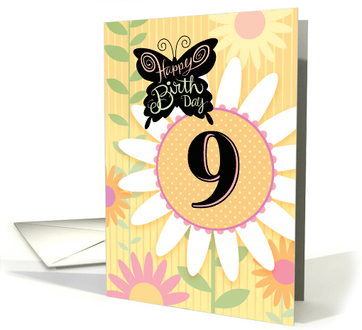 9th Birthday Butterfly With Daisies card (1776908)
