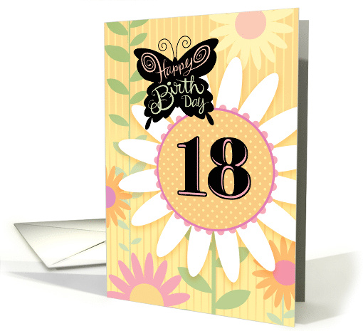 18th Birthday Butterfly With Daisies card (1776926)