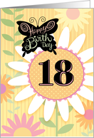 18th Birthday Butterfly With Daisies card