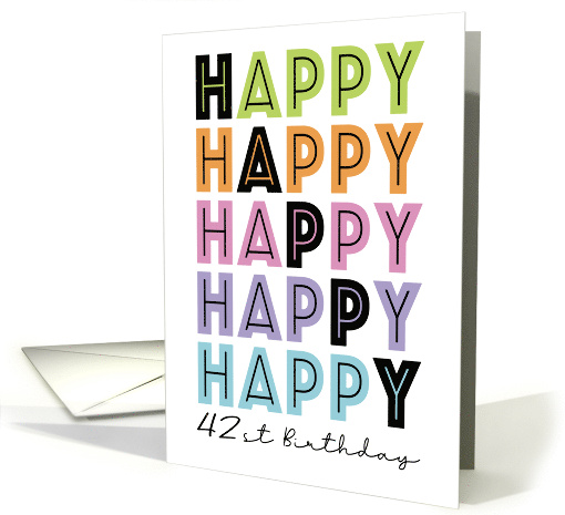 42nd Happy Birthday Typography card (1782224)