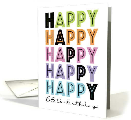66th Happy Birthday Typography card (1783764)