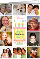 Custom Name Deanna 21st Birthday Cake Custom Photos card