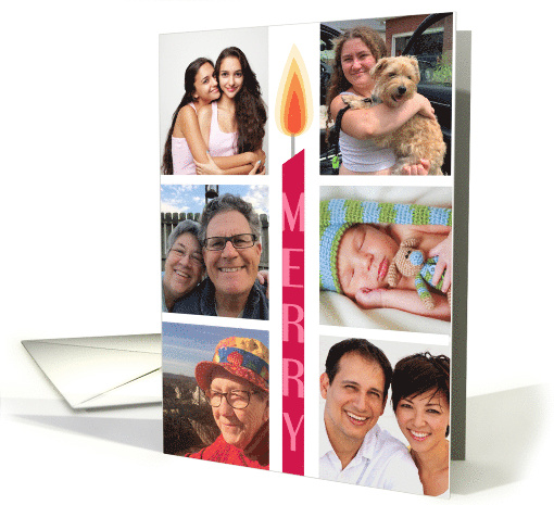 Custom Photo Merry Christmas Candle card (1809450)