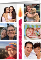 Custom Photo Merry Christmas Candle card