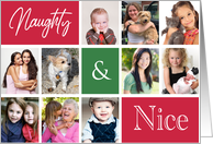 Custom Photo Christmas Modern Naughty And Nice card