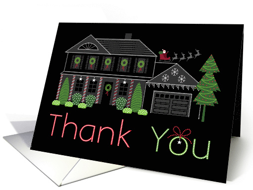 Christmas Lights House Thank You card (1811440)