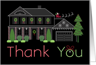 Christmas Lights House Thank You card