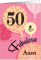 Aunt Peach Pink Fabulous 50th Birthday Card
