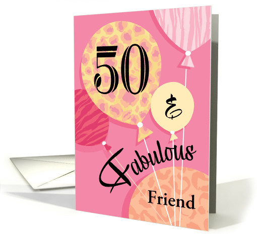 Friend Peach Pink Fabulous 50th Birthday card (1838348)
