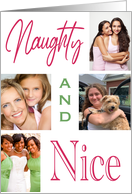 Naughty And Nice Photo Collage Christmas card